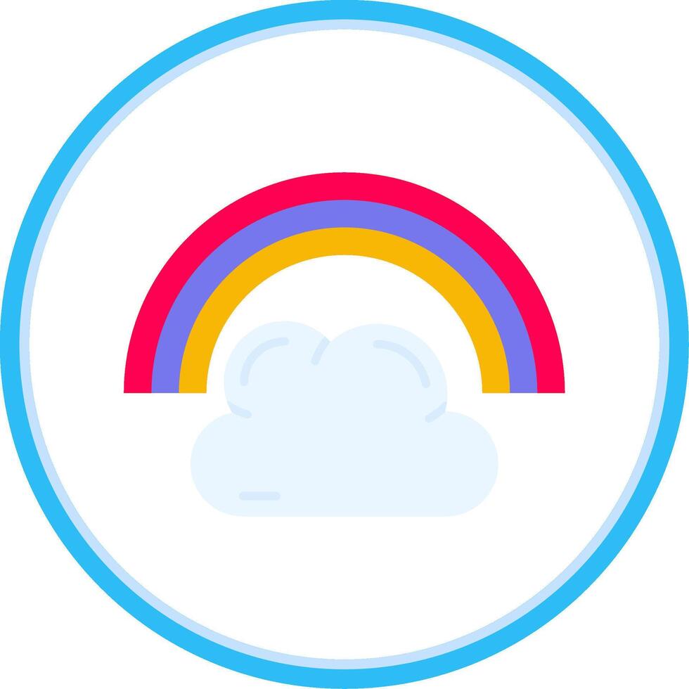 Rainbow Flat Circle Uni Icon vector