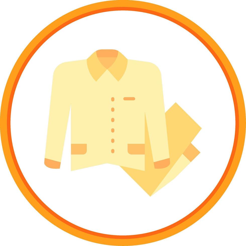 ropa de dormir plano circulo uni icono vector