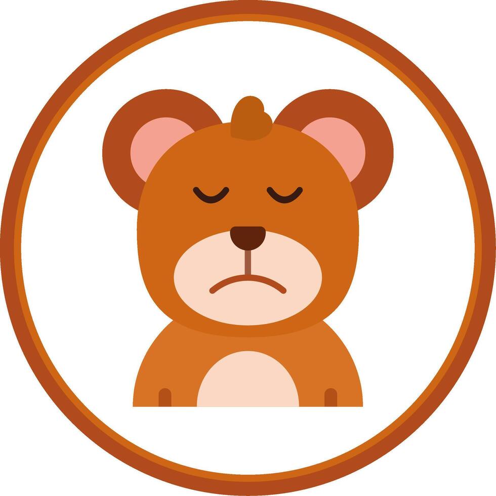 Sad Flat Circle Uni Icon vector