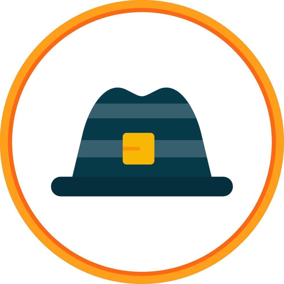 Hat Flat Circle Uni Icon vector