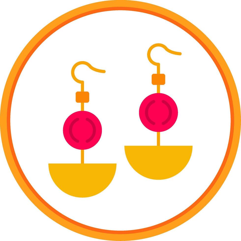 Earrnings Flat Circle Uni Icon vector