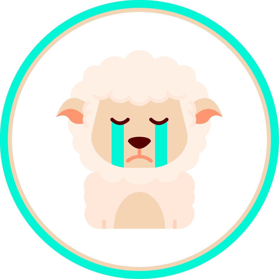 Cry Flat Circle Uni Icon vector