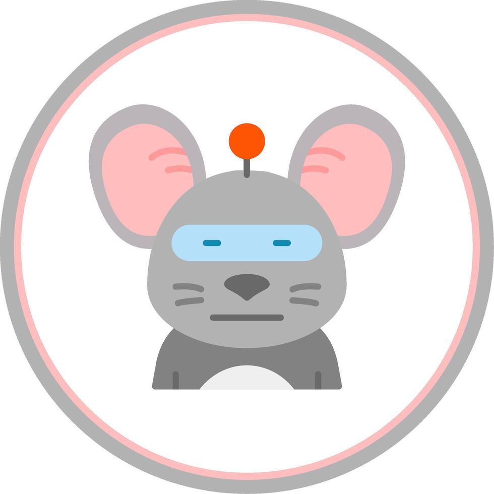 Robot Flat Circle Uni Icon vector