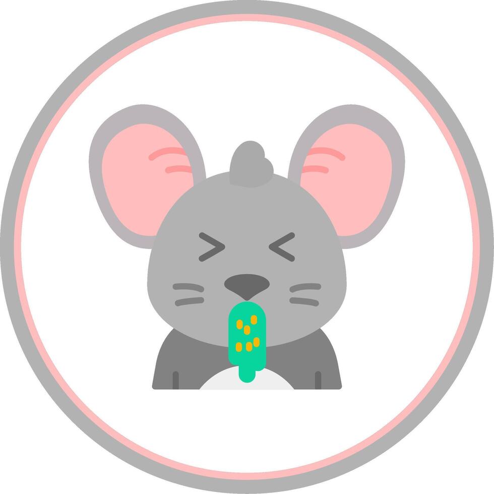 Vomit Flat Circle Uni Icon vector