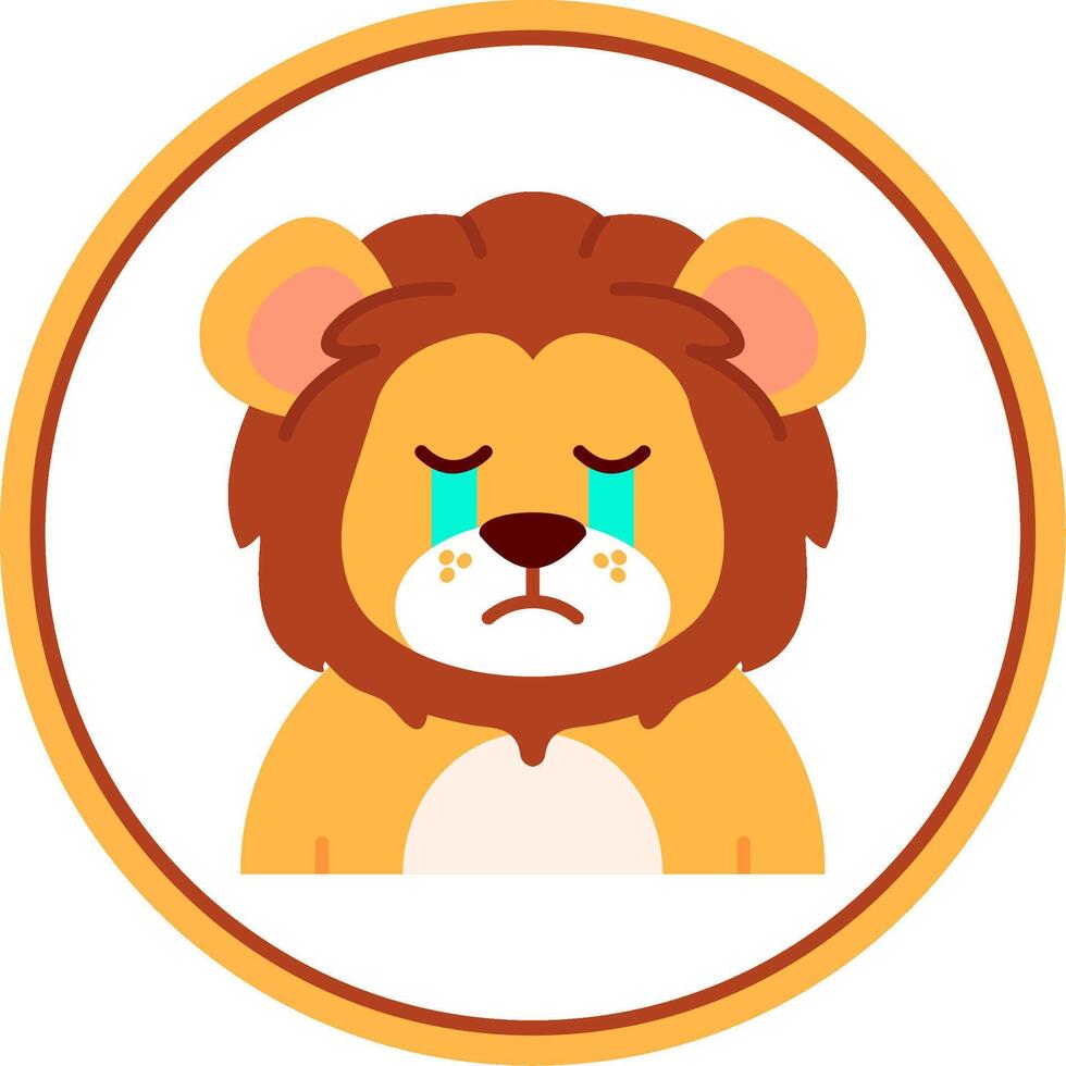 Cry Flat Circle Uni Icon vector