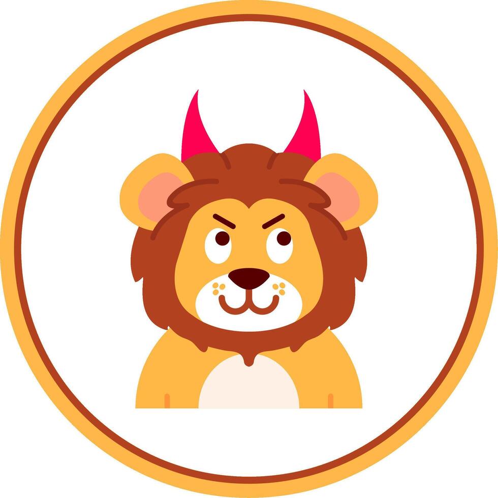 Demon Flat Circle Uni Icon vector