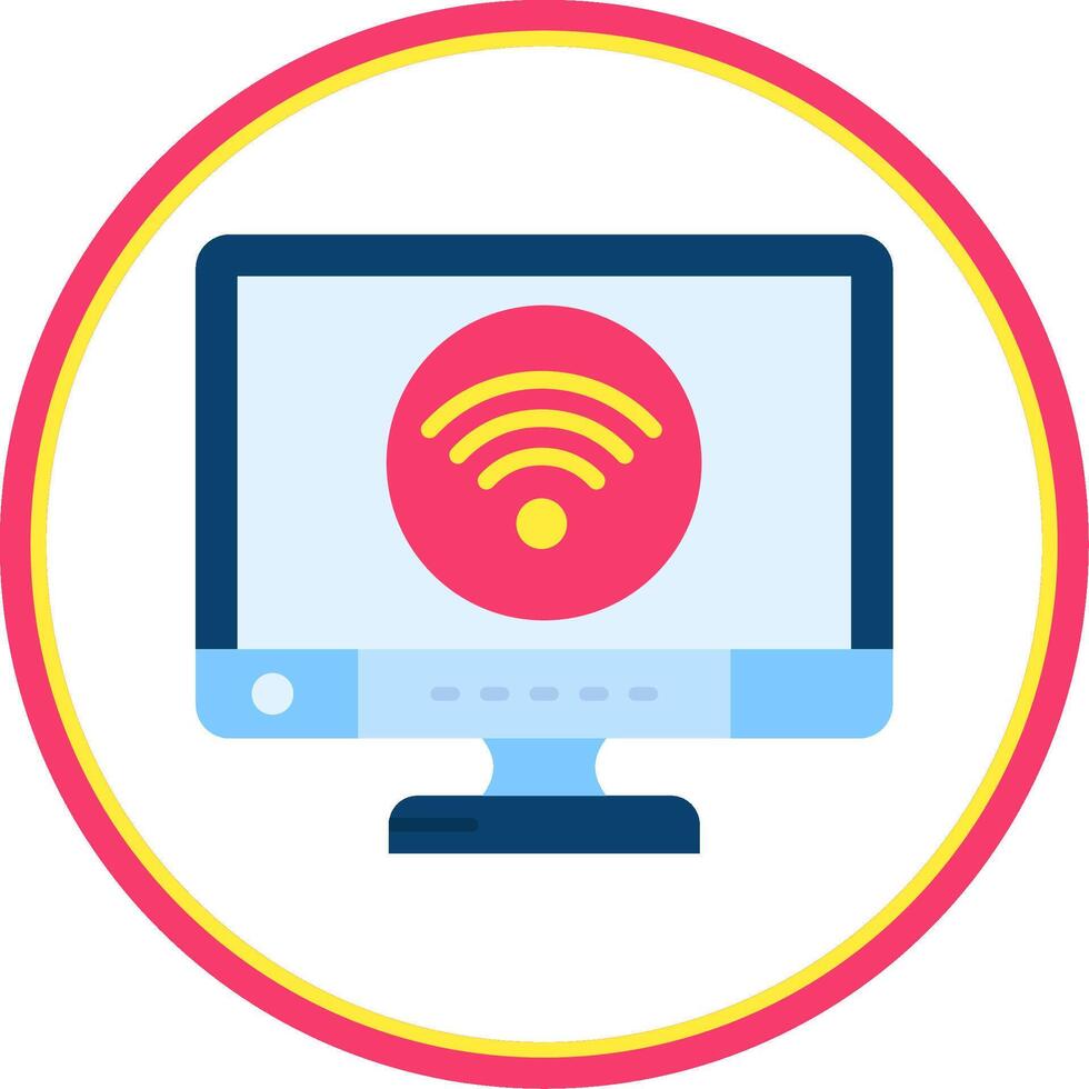 Wifi plano circulo uni icono vector