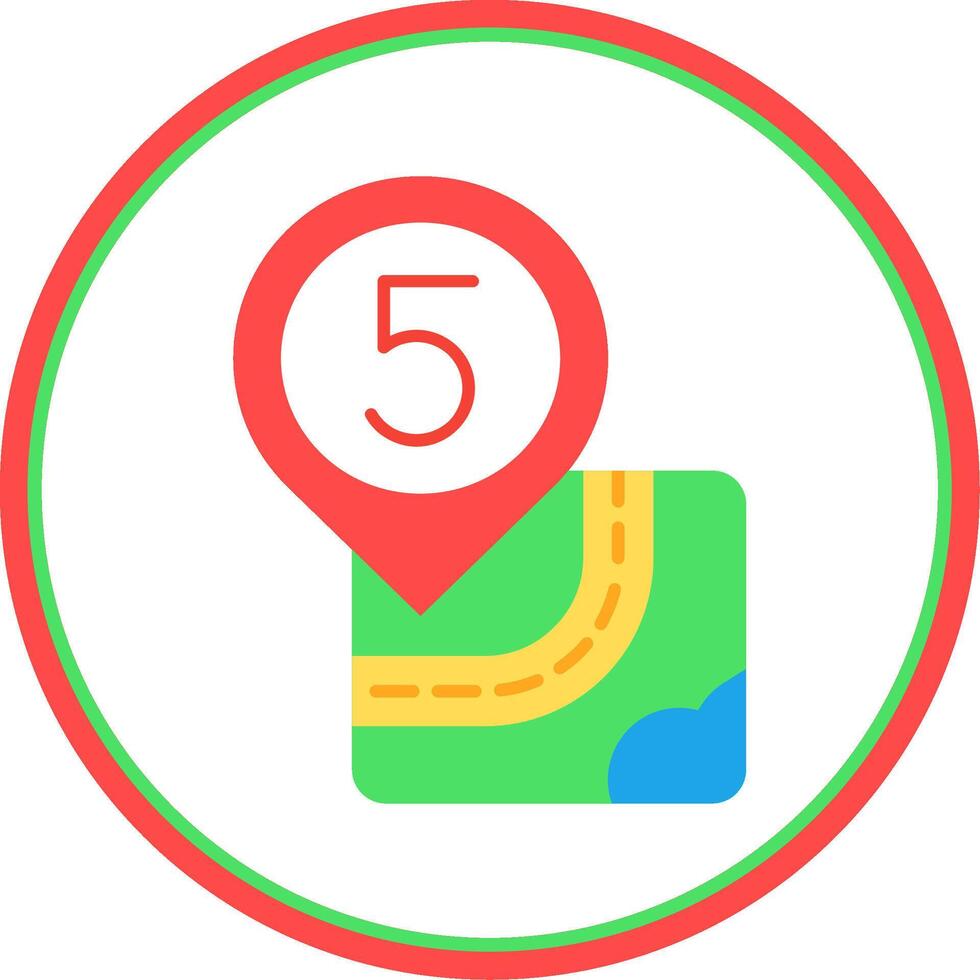 Five Flat Circle Uni Icon vector