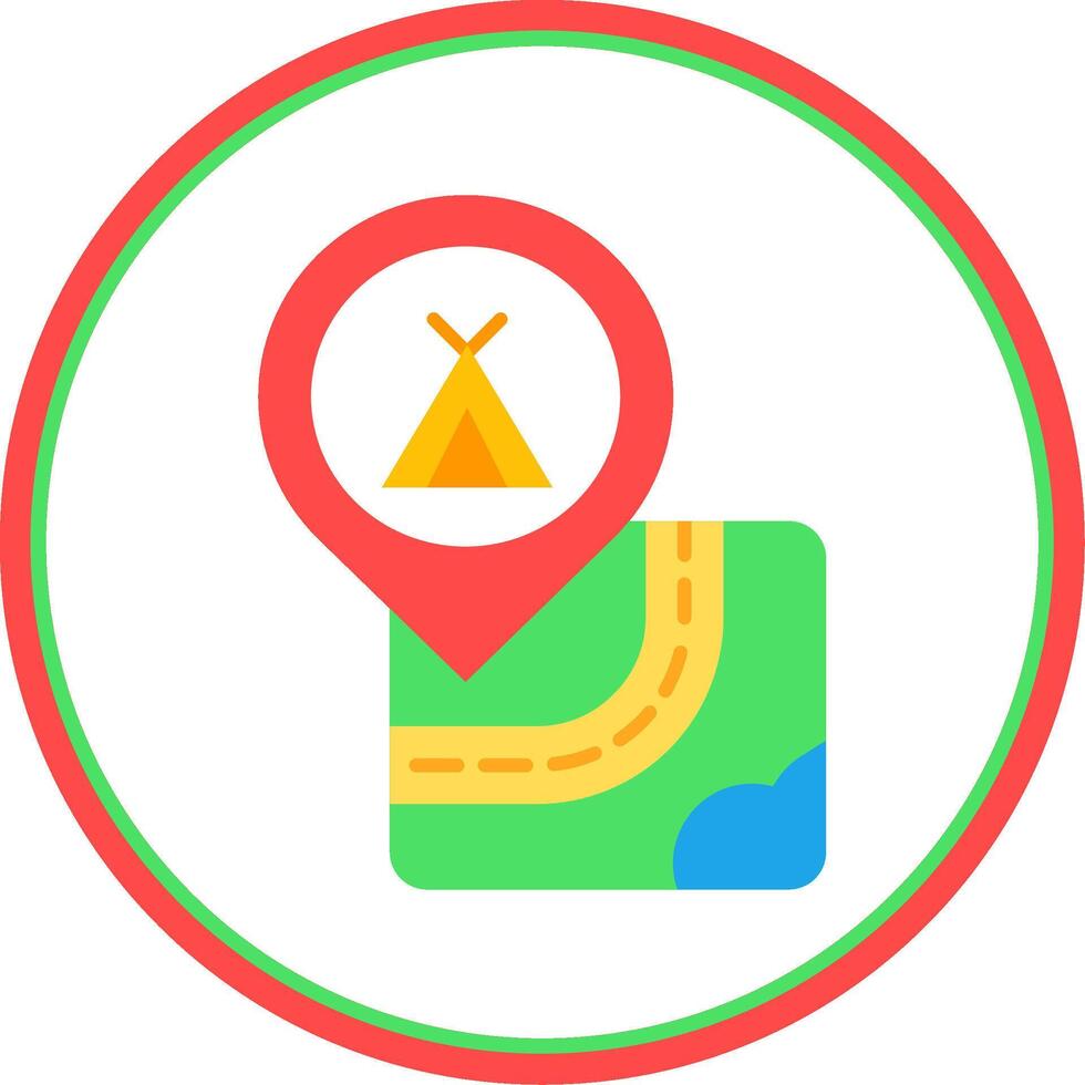 Caming Flat Circle Uni Icon vector
