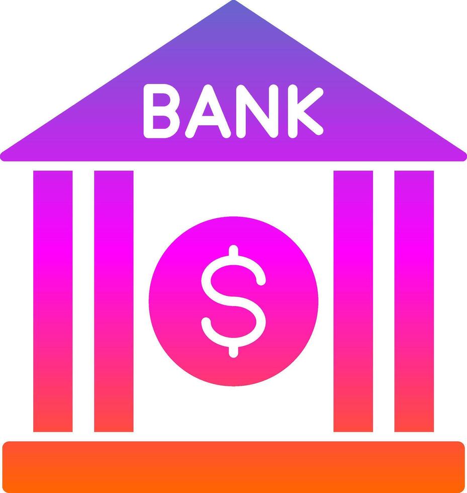 Bank Glyph Gradient Icon vector