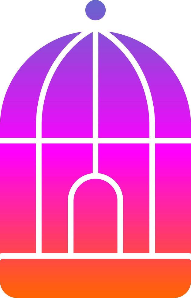 Circus Cage Glyph Gradient Icon vector
