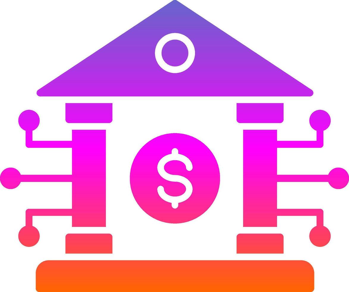 Banking System Glyph Gradient Icon vector