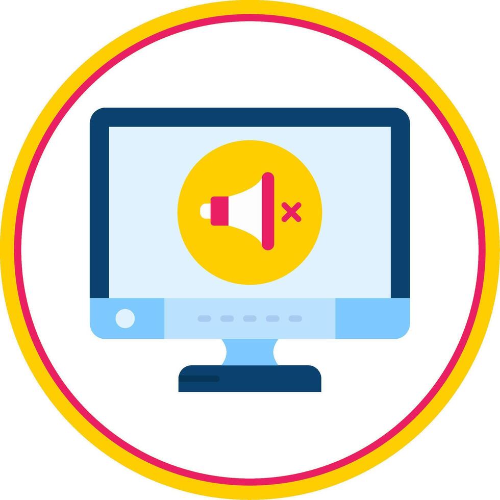 Mute Flat Circle Uni Icon vector