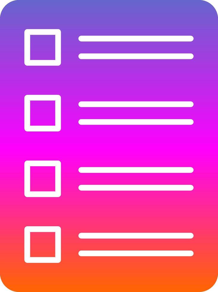 Task List Glyph Gradient Icon vector