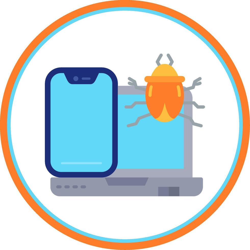 Bug Flat Circle Uni Icon vector