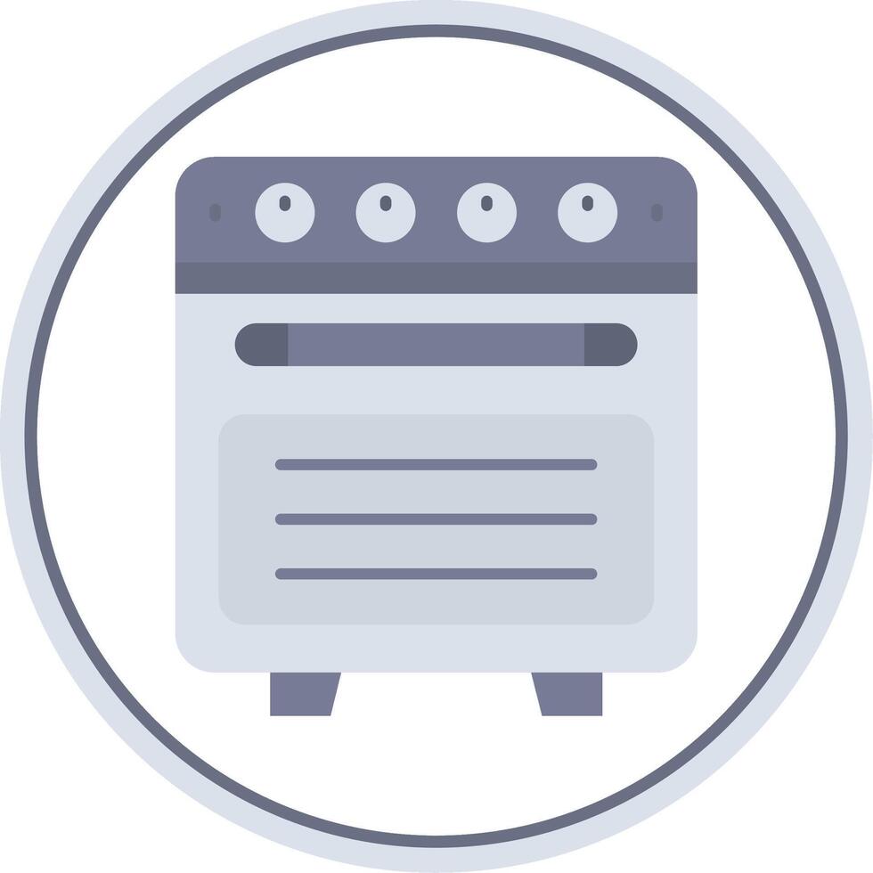 Oven Flat Circle Uni Icon vector