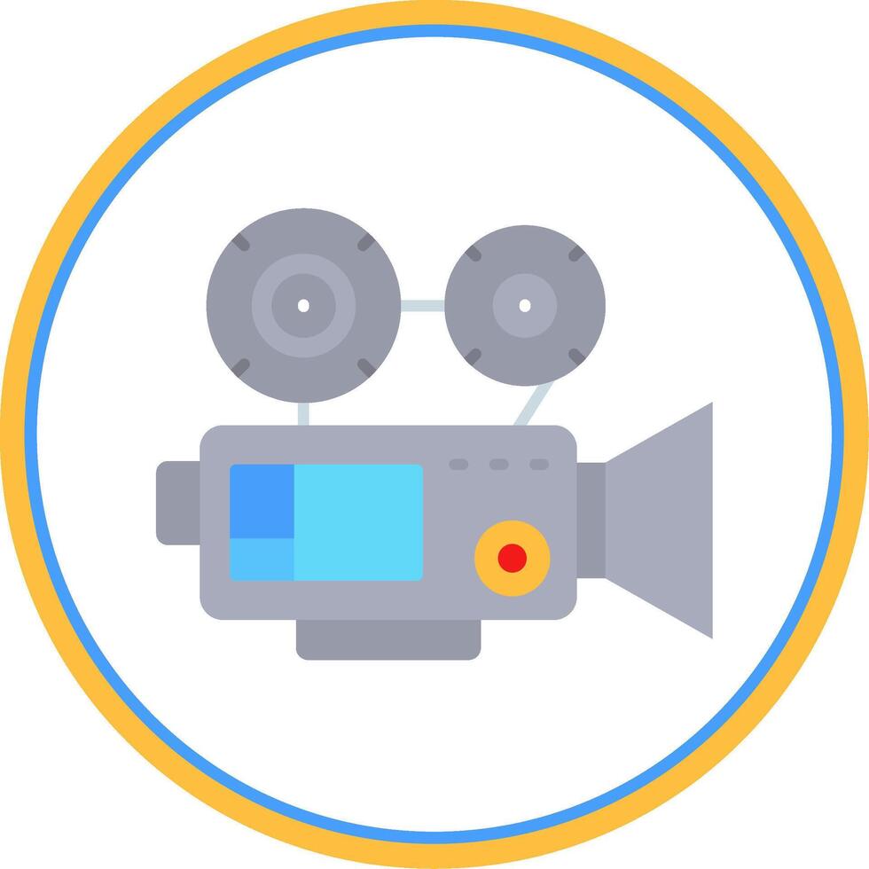 Video camera Flat Circle Uni Icon vector