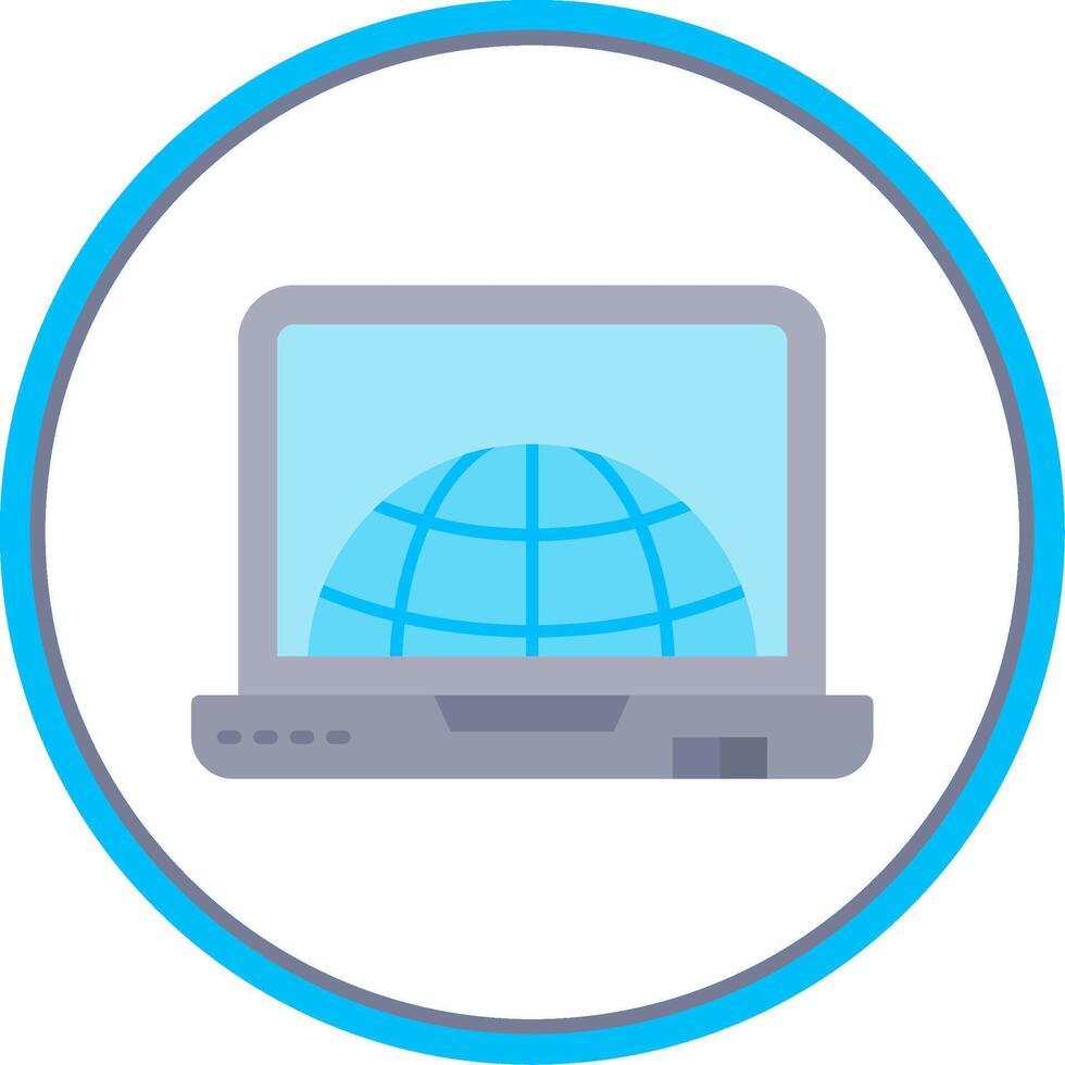 Internet Flat Circle Uni Icon vector