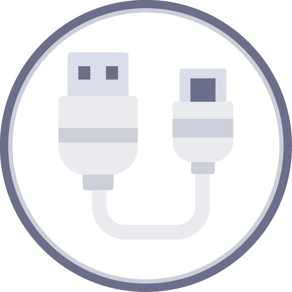 Usb Flat Circle Uni Icon vector