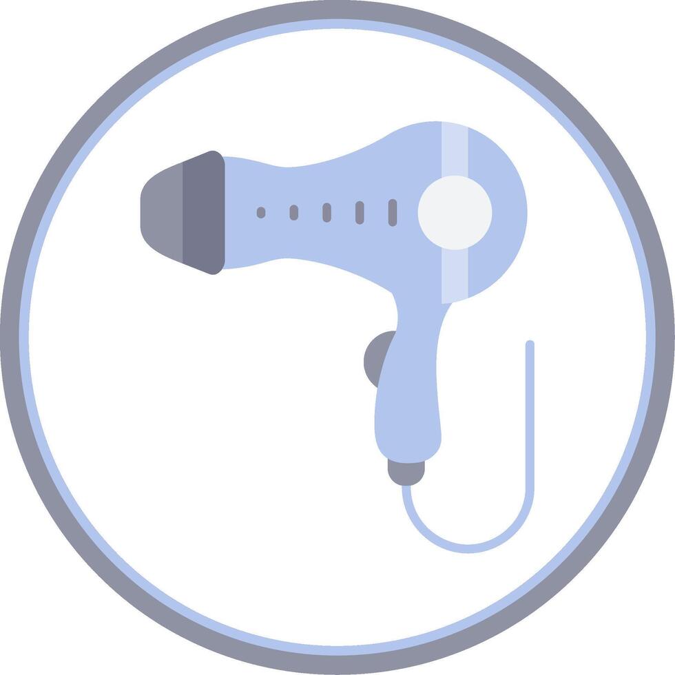 Hair dryer Flat Circle Uni Icon vector