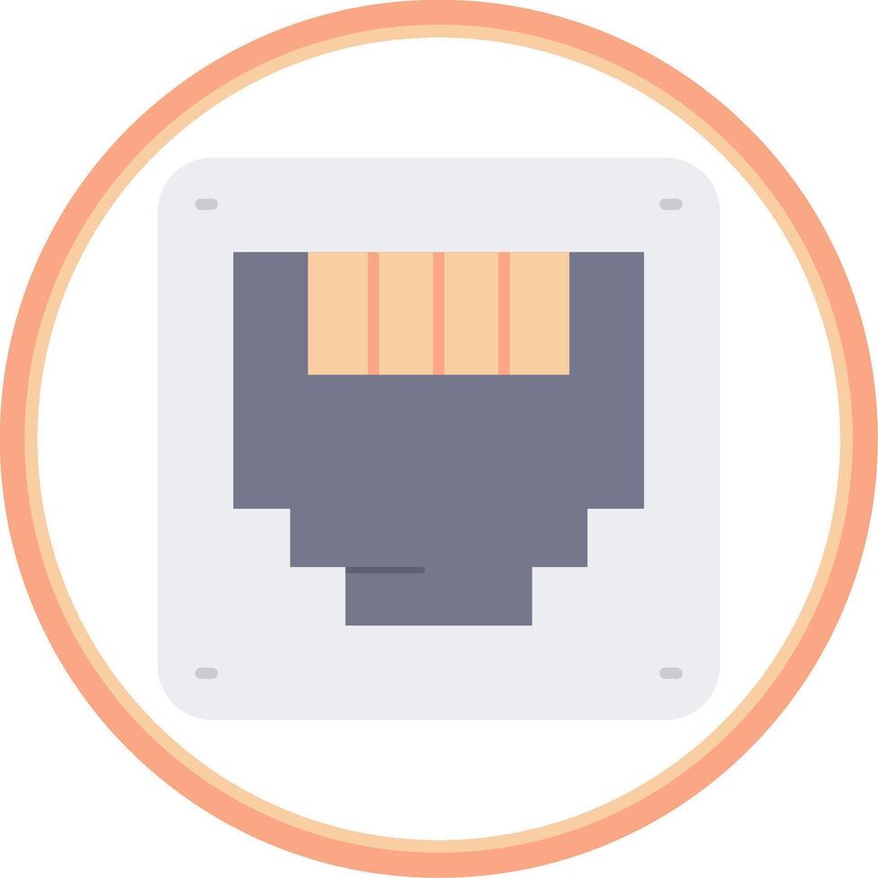 Ethernet Flat Circle Uni Icon vector