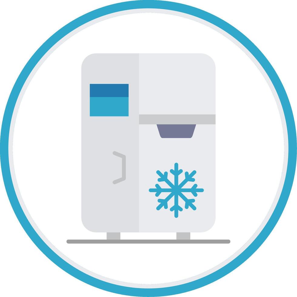 Refrigerator Flat Circle Uni Icon vector