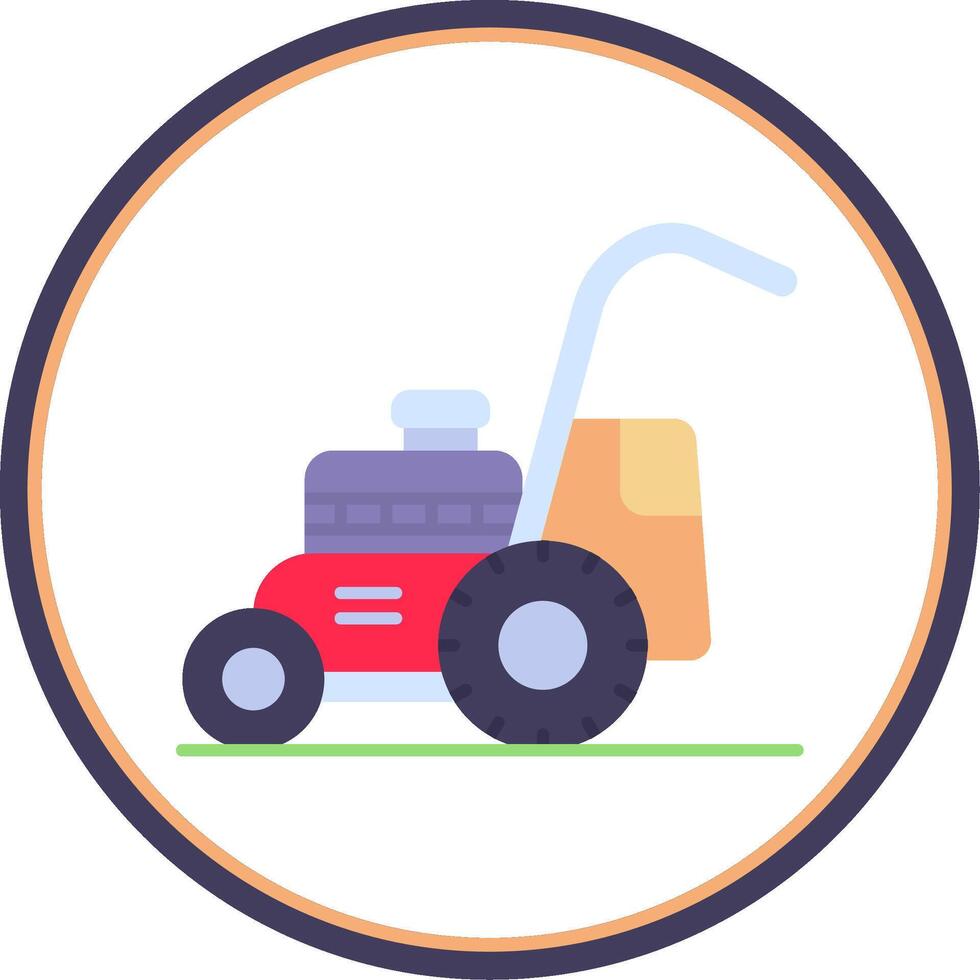 Mower Flat Circle Uni Icon vector