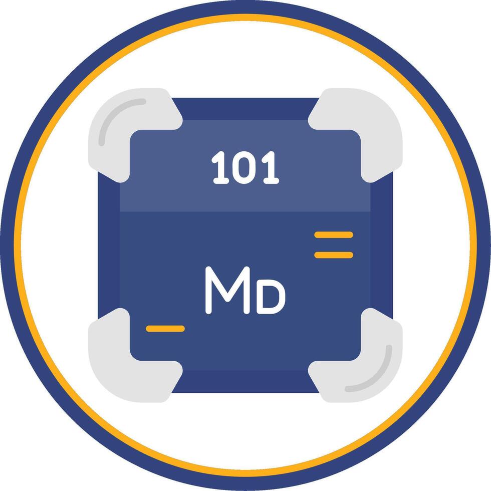 Mendelevium Flat Circle Uni Icon vector