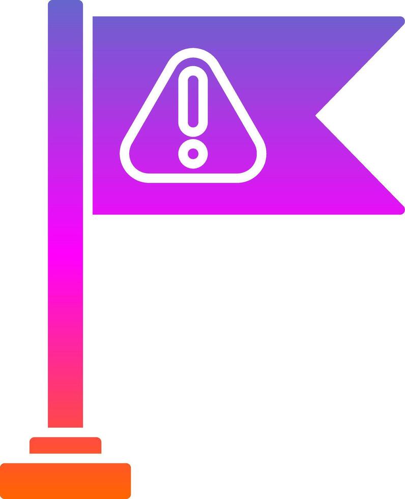 Warning Flag Glyph Gradient Icon vector