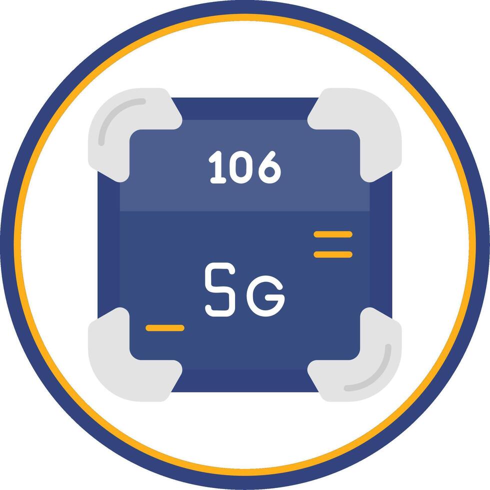 Seaborgium Flat Circle Uni Icon vector