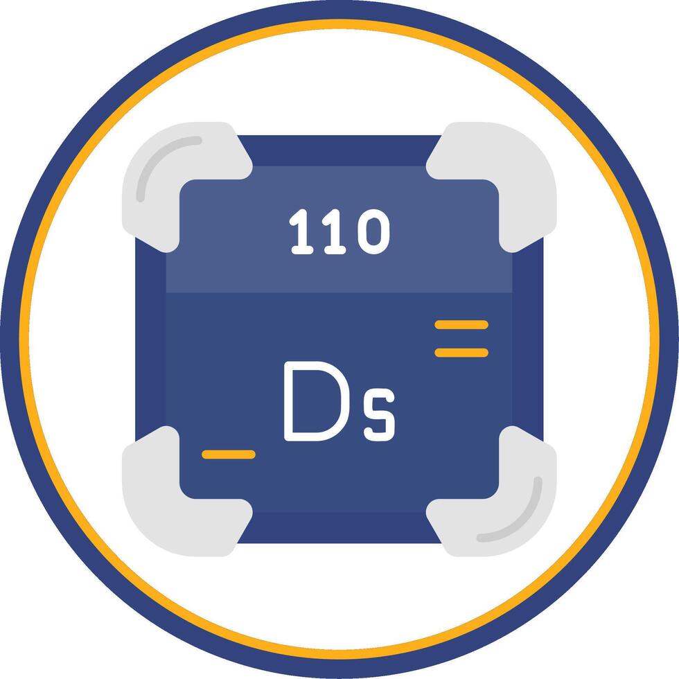 Darmstadtium plano circulo uni icono vector