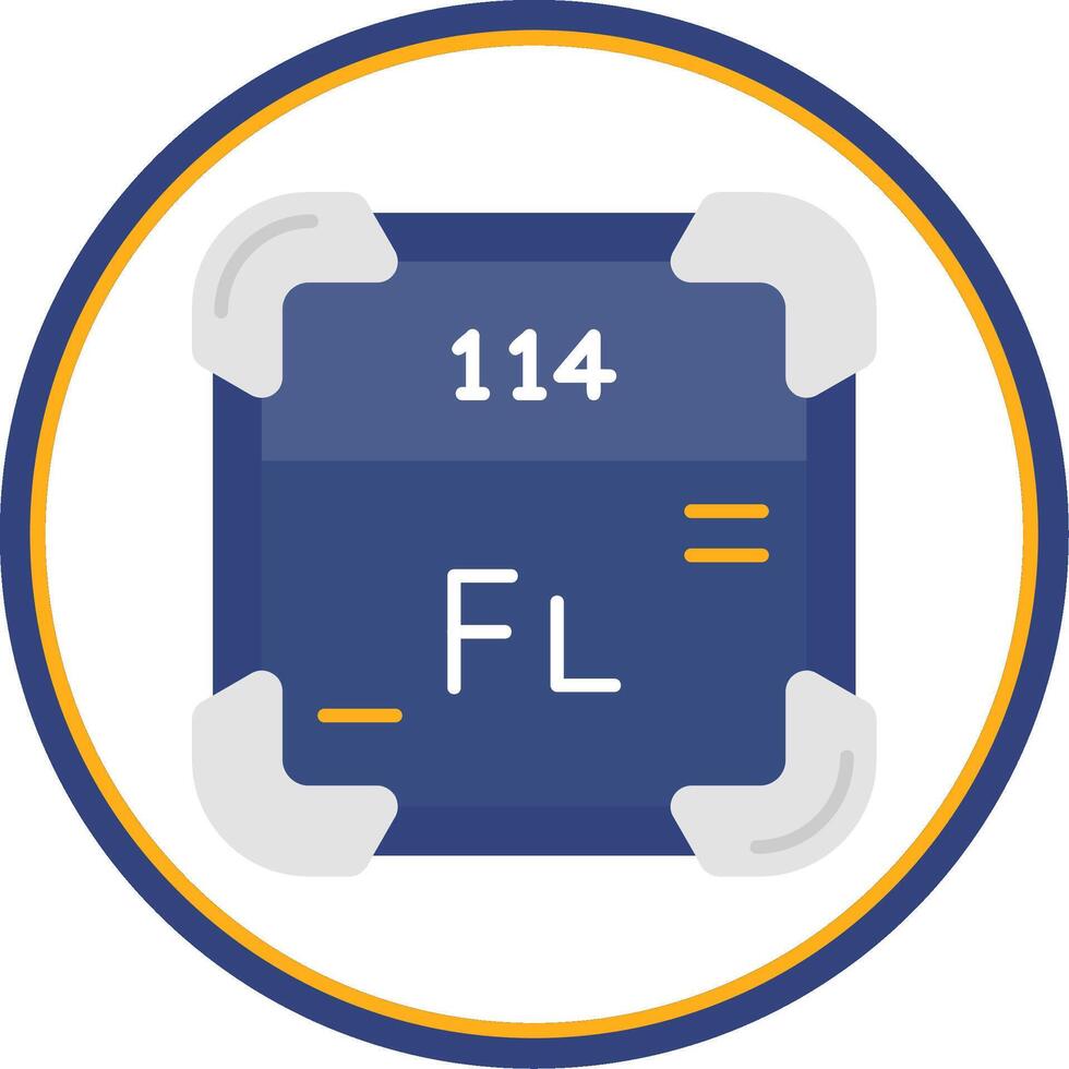 Flerovium Flat Circle Uni Icon vector