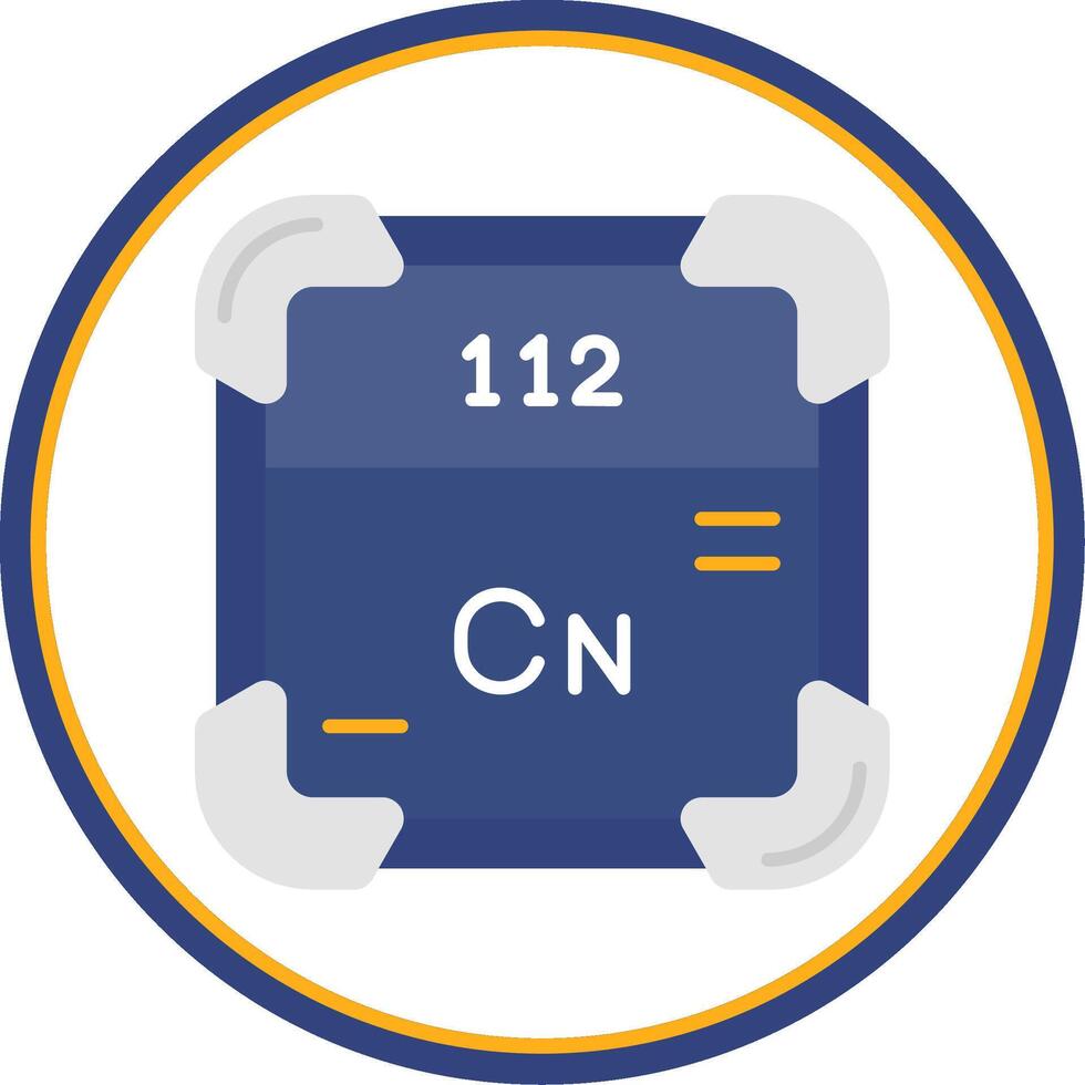 Copernicium Flat Circle Uni Icon vector