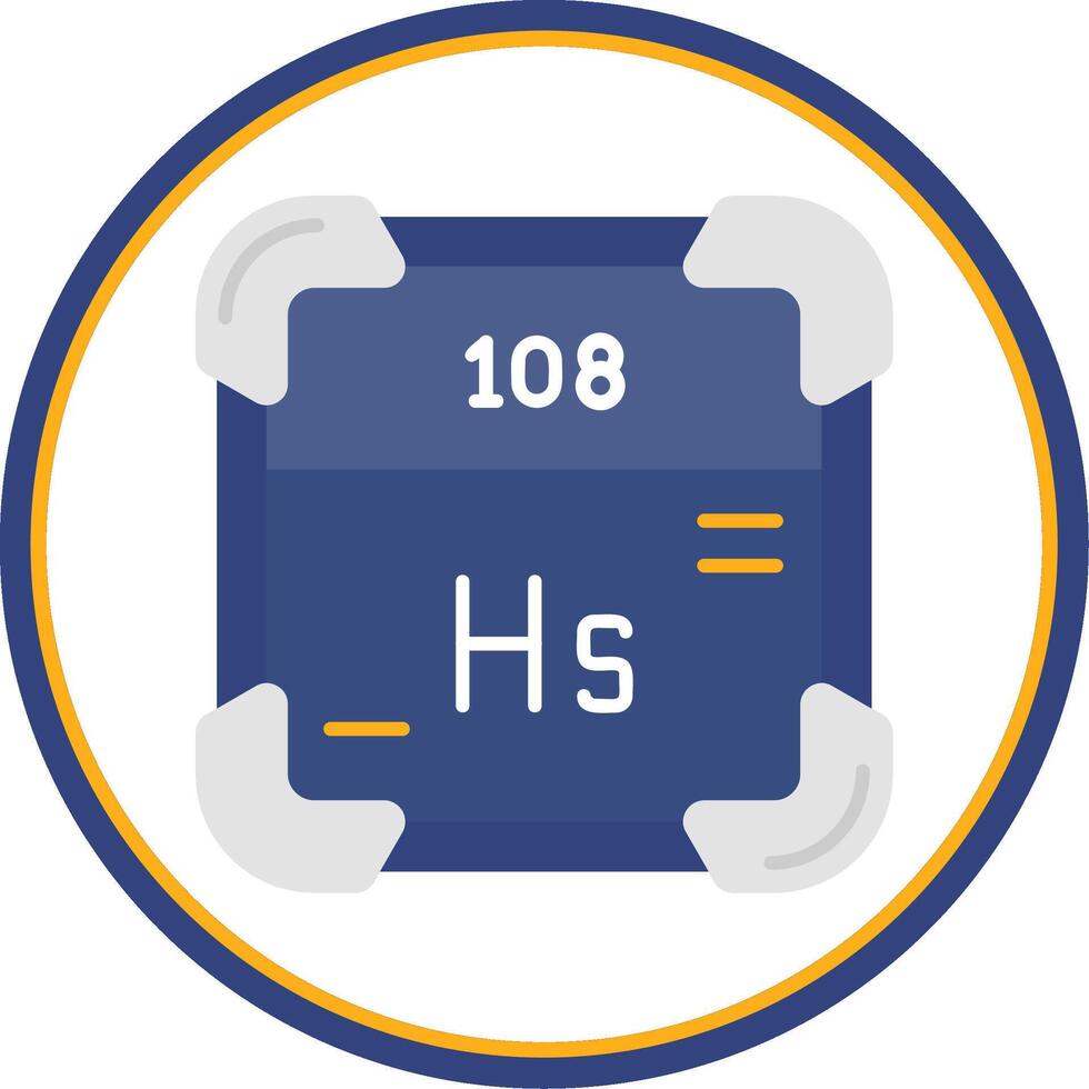 Hassium Flat Circle Uni Icon vector