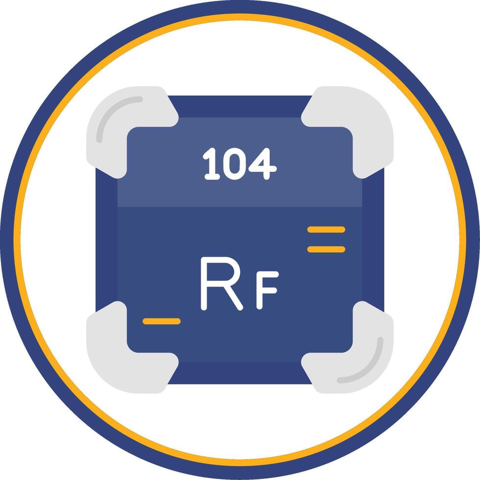Rutherfordium Flat Circle Uni Icon vector