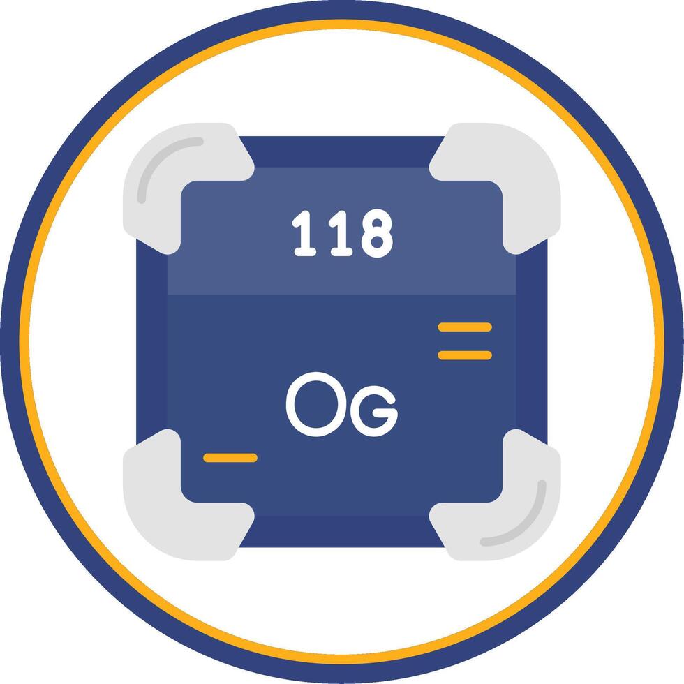 Oganesson Flat Circle Uni Icon vector