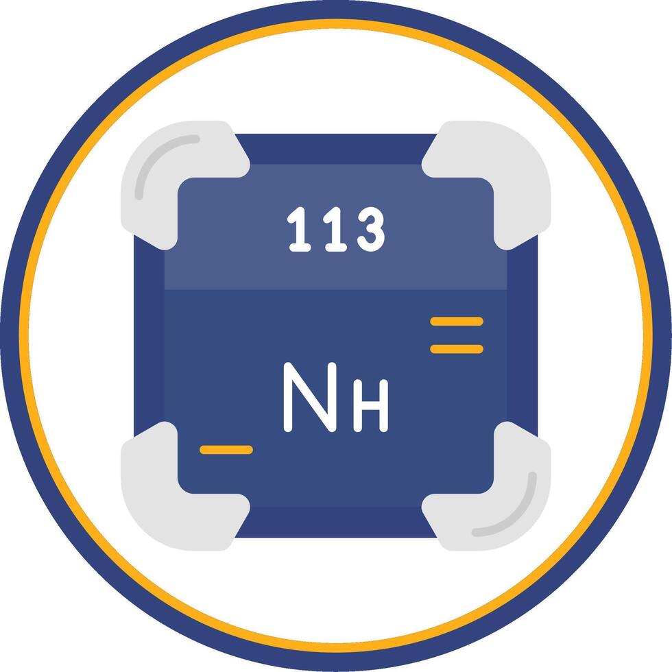 Nihonium Flat Circle Uni Icon vector