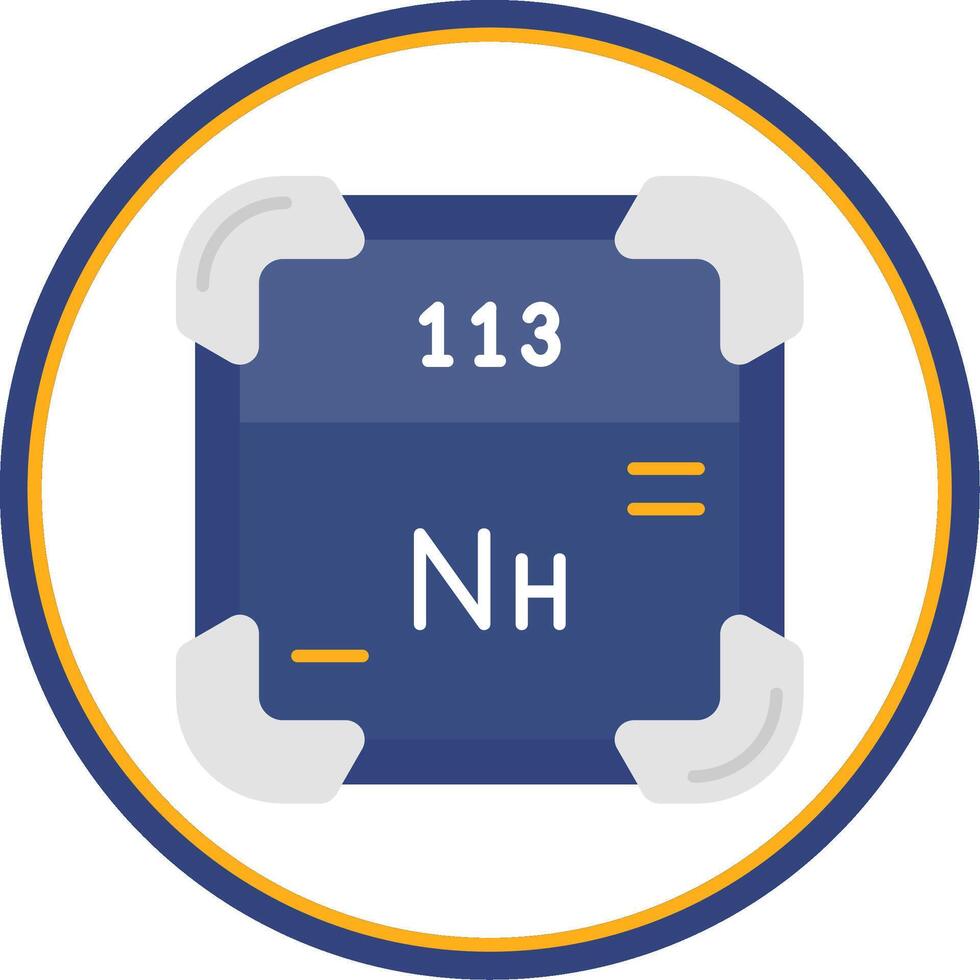 nihonium plano circulo uni icono vector