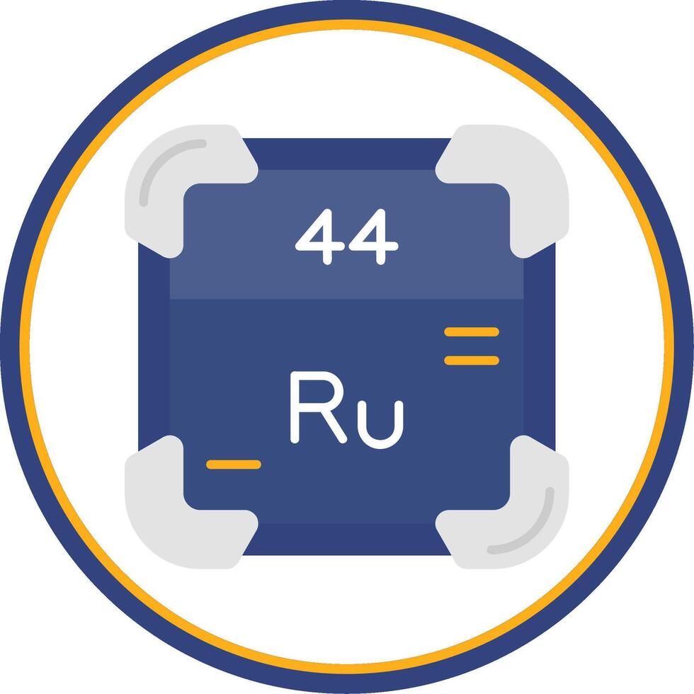 Ruthenium Flat Circle Uni Icon vector