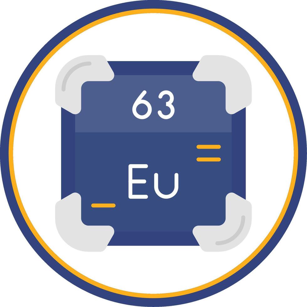 Europium Flat Circle Uni Icon vector