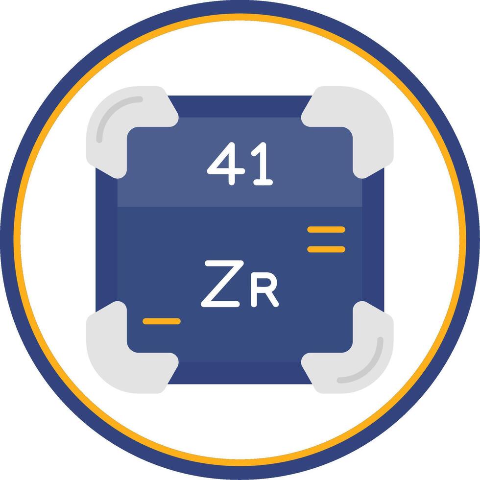 Zirconium Flat Circle Uni Icon vector