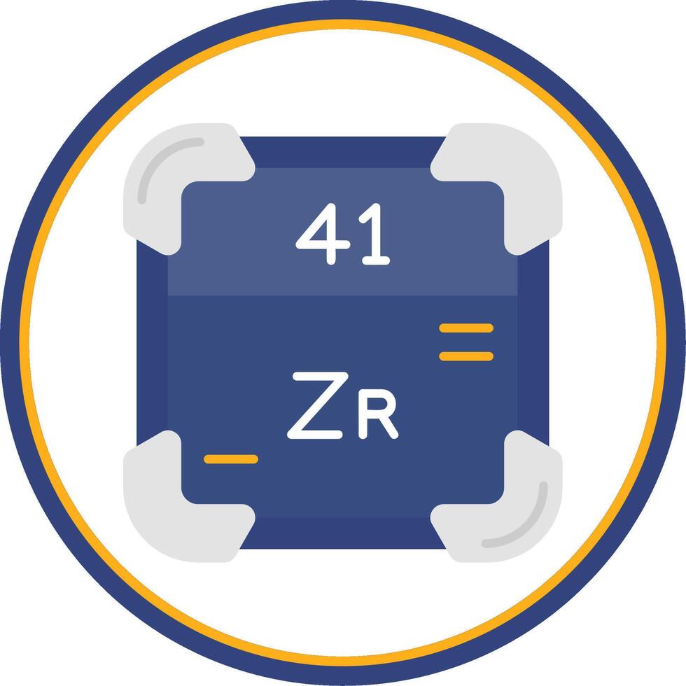 Zirconium Flat Circle Uni Icon vector