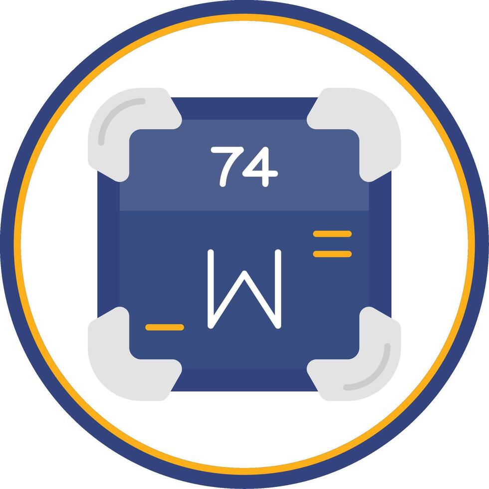 Tungsten Flat Circle Uni Icon vector