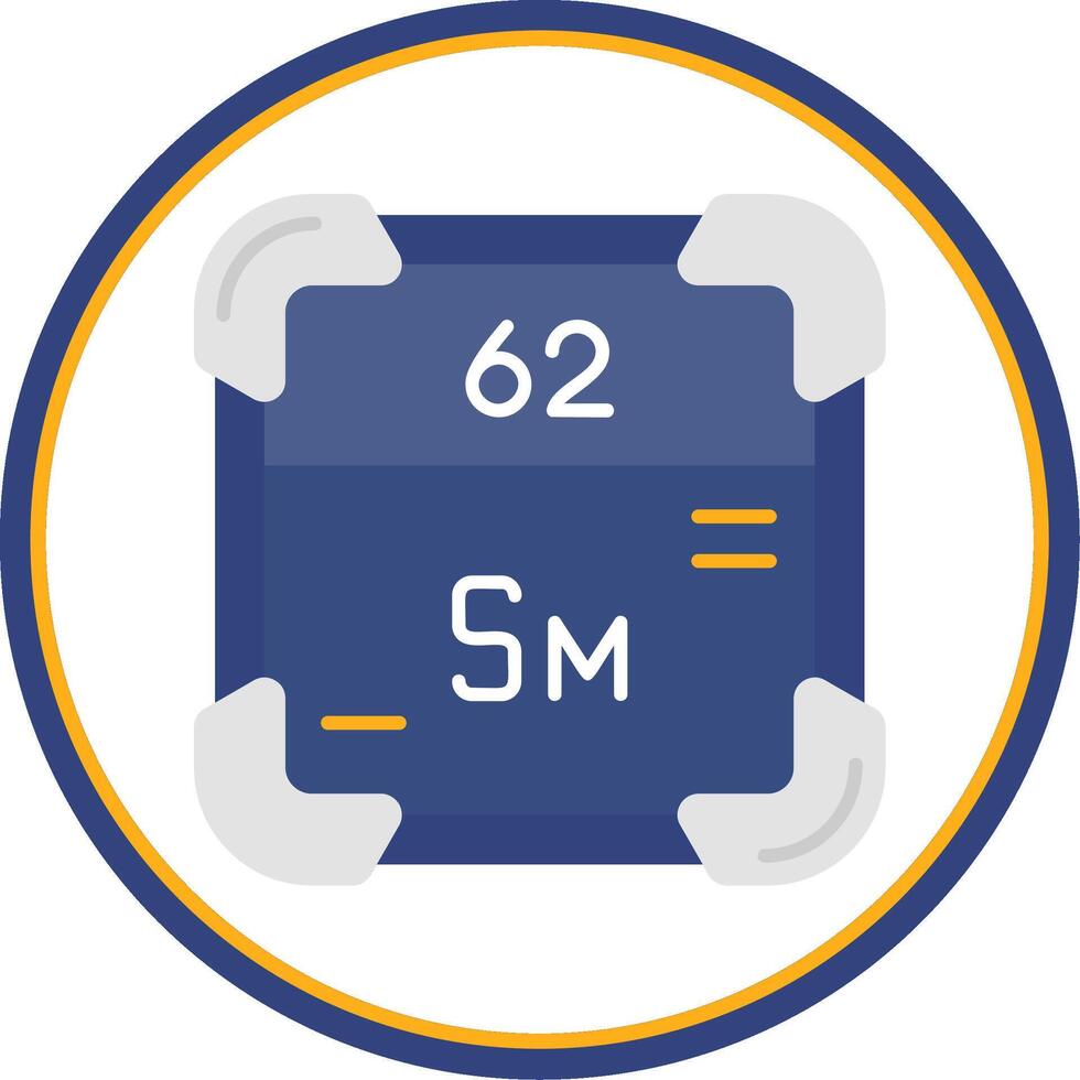 Samarium Flat Circle Uni Icon vector