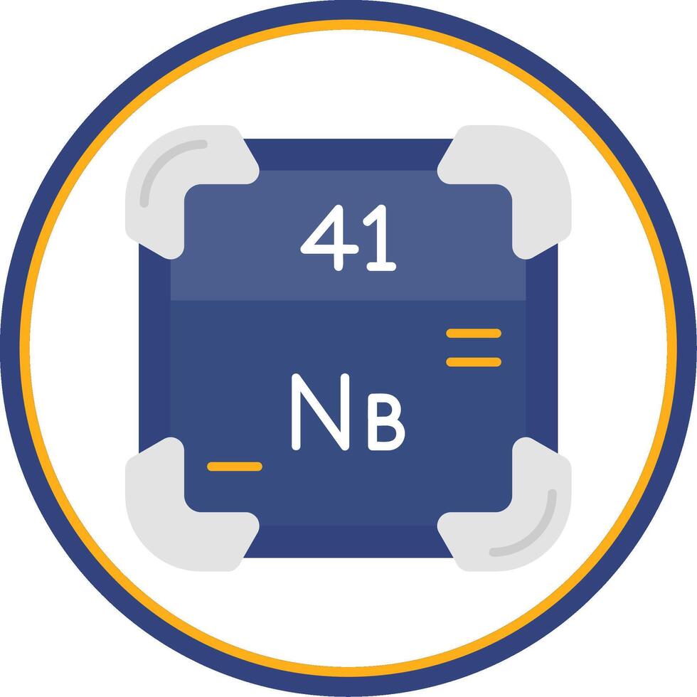 Niobium Flat Circle Uni Icon vector