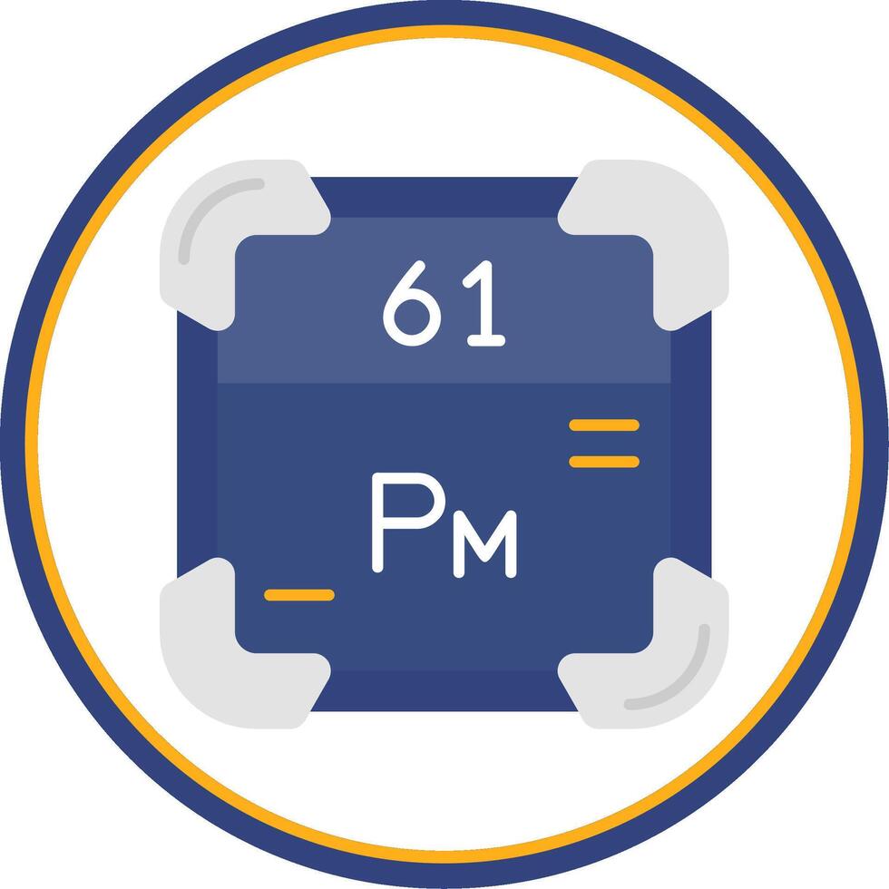 Promethium Flat Circle Uni Icon vector