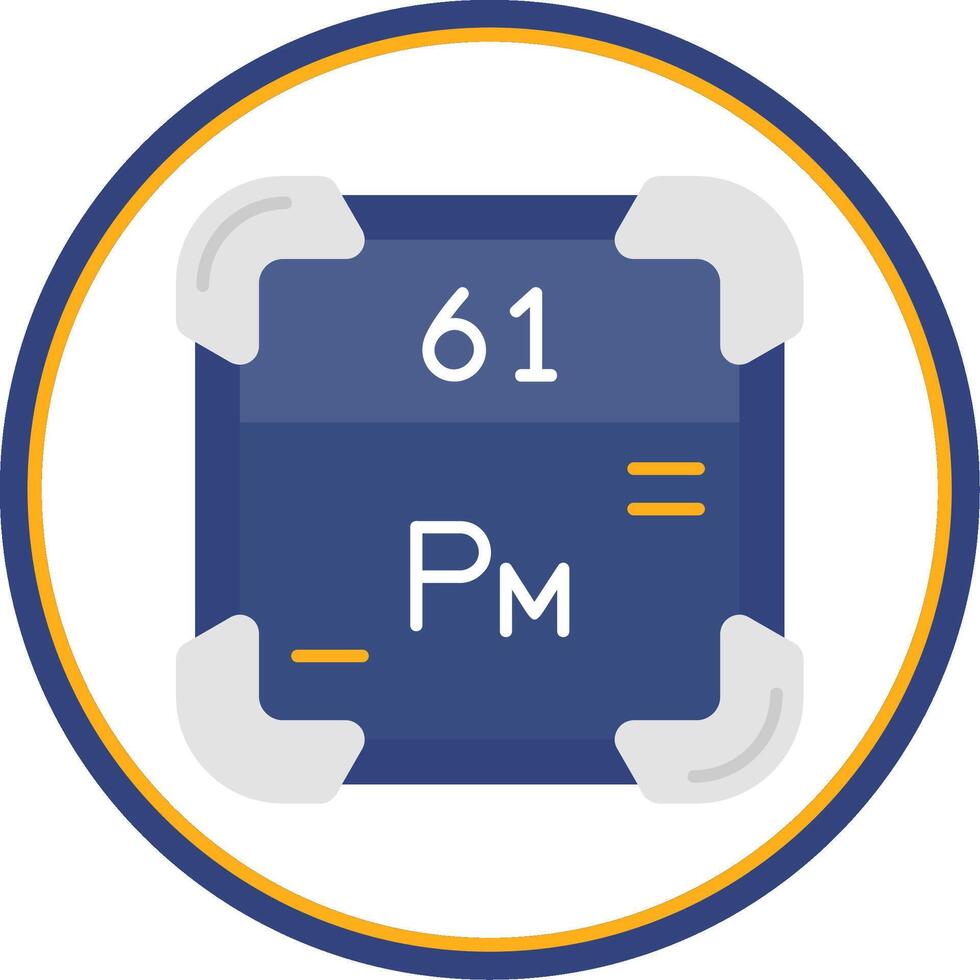 Promethium Flat Circle Uni Icon vector