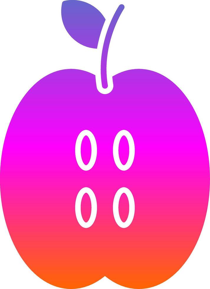 icono de gradiente de glifo de manzana vector