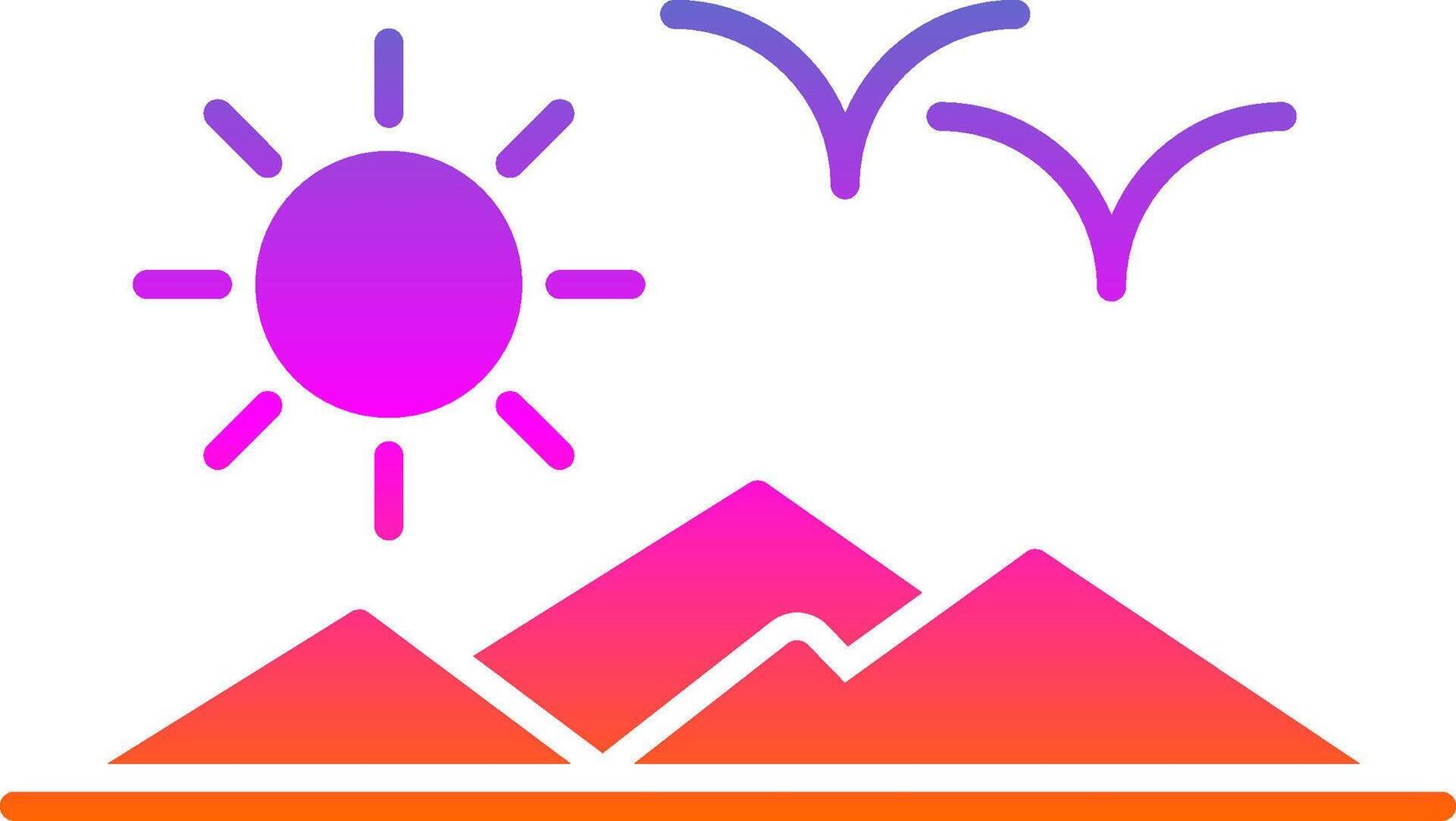 Mountain View Glyph Gradient Icon vector