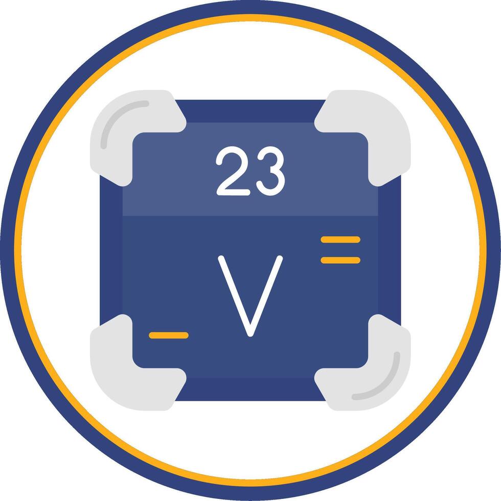 Vanadium Flat Circle Uni Icon vector